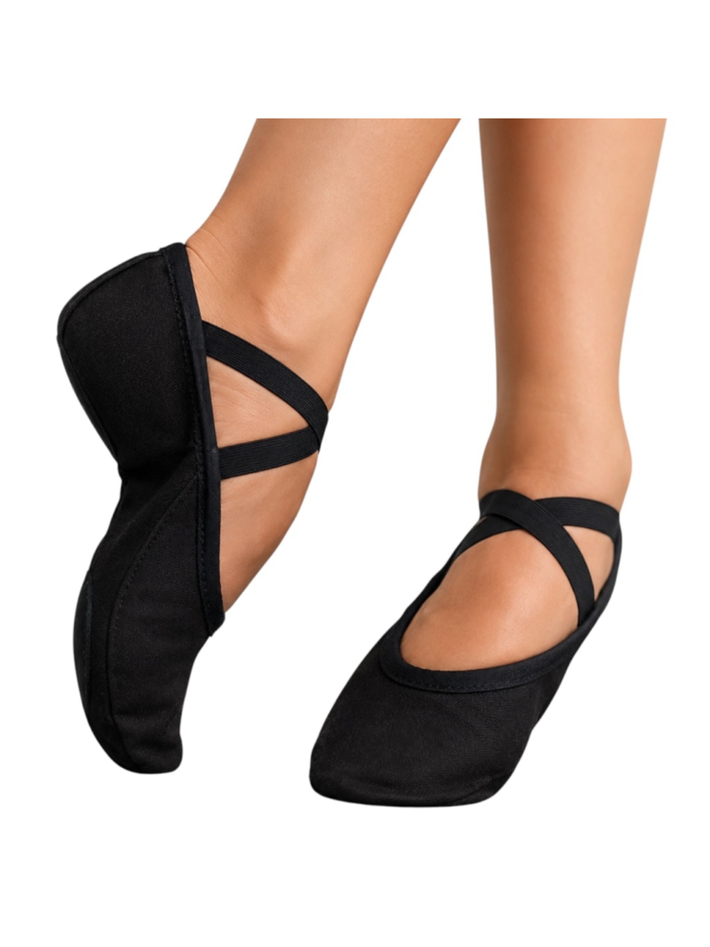 Bloch NWOT Black Canvas Ballet Dance Shoes Split Sole Slippers Size 7.5 B